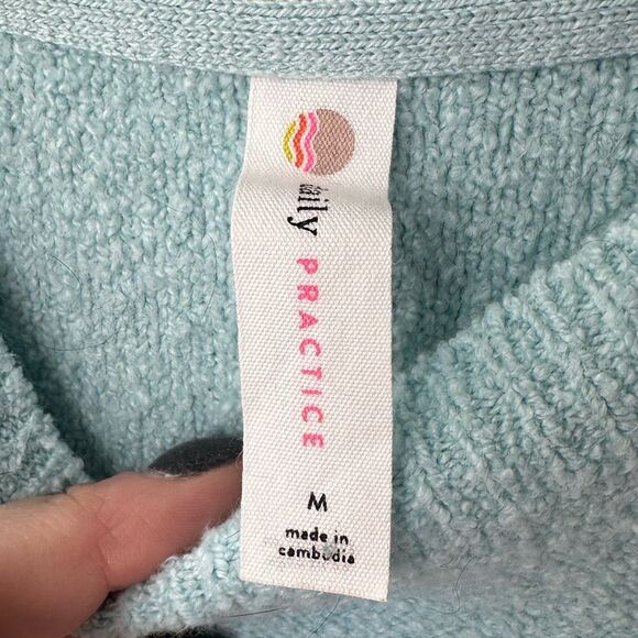 Daily Practice Anthropologie Long-Sleeve Sweater Mini Dress Baby Blue Size M - Picture 3 of 4